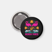 Strand Vibe Roze Flamingo Ontwerp Magneet (Voorkant / Achterkant)