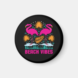 Strand Vibe Roze Flamingo Ontwerp Magneet