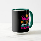 Strand Vibe Roze Flamingo Ontwerp Mok (Voorkant rechts)
