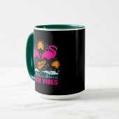 Strand Vibe Roze Flamingo Ontwerp Mok (Voorkant links)