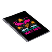 Strand Vibe Roze Flamingo Ontwerp Notitieboek (Rechterzijde)