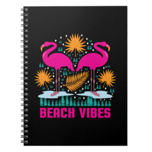 Strand Vibe Roze Flamingo Ontwerp Notitieboek