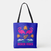 Strand Vibe Roze Flamingo Ontwerp Tote Bag (Achterkant)
