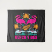Strand Vibe Roze Flamingo Ontwerp Wandkleed (Voorkant (horizontaal))