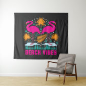 Strand Vibe Roze Flamingo Ontwerp Wandkleed (In Situ (horizontaal))
