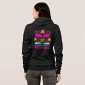 Strand Vibe Roze Flamingo's Design Hoodie (Achterkant volledig)