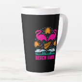 Strand Vibe Roze Flamingo's Design Latte Mok (Rechterhoek)
