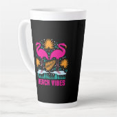Strand Vibe Roze Flamingo's Design Latte Mok (Linkerhoek)