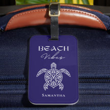 Strand Vibe Zee Schildpad Persoonlijke Navy Blauwe