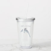 STRAND VIBES EN WATERVERF DOLFIJN Tumbler Acryl Drinkbeker (Achterkant)