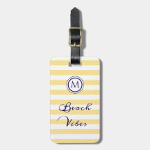 Strand Vibes Gestreepte Geel Witte Monogram