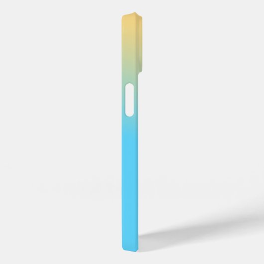 Strand Vibes Modern Blauw Geel Ombre Monogrammed Case-Mate iPhone Case (Achterkant / Rechts)