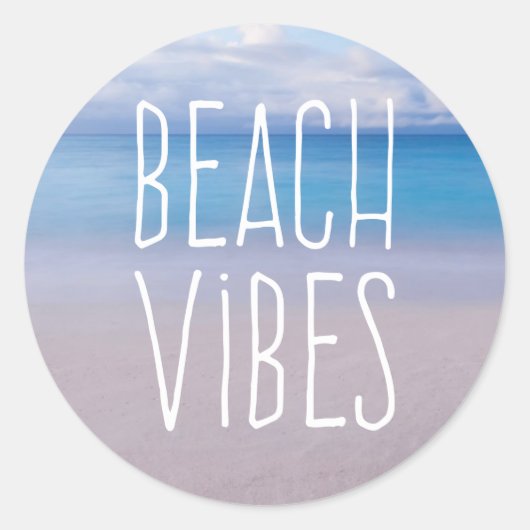 Strand Vibes Mooie Ocean Beach Ronde Sticker (Voorkant)