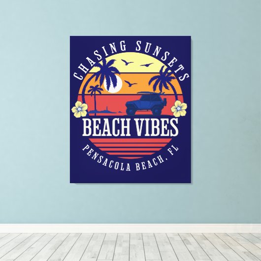 Strand Vibes Pensacola Beach, FL Canvas Afdruk (Insitu (Houten vloer))