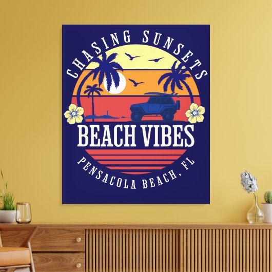 Strand Vibes Pensacola Beach, FL Canvas Afdruk (Insitu (Woonkamer))
