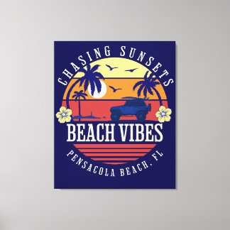 Strand Vibes Pensacola Beach, FL Canvas Afdruk