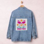 Strand Vibes Pink Flamingos-19501 Denim Jacket (Hangar)