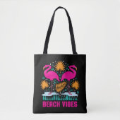 Strand Vibes Pink Flamingos-19501 Tote Bag (Voorkant)