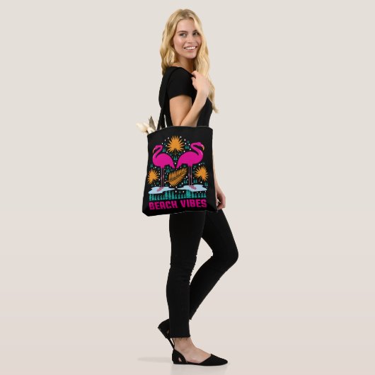Strand Vibes Pink Flamingos-19501 Tote Bag (Op model)