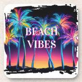 Strand Vibes Plastic Onderzetter Set (Voorkant)