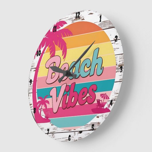 Strand Vibes Sunset Clock Tropical Grote Klok (Hoek)