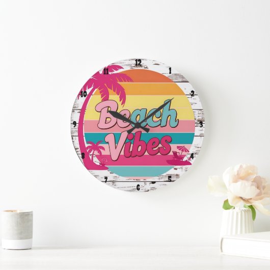 Strand Vibes Sunset Clock Tropical Grote Klok (Huis)