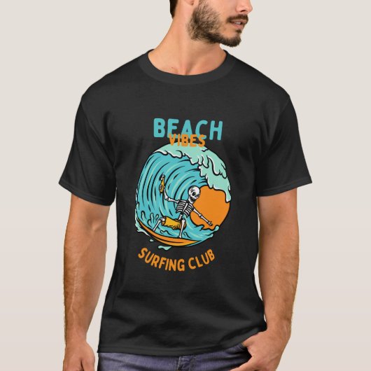 Strand vibes surfclub t-shirt (Voorkant)