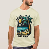 Strand Vibes T-shirt – Aesthetic Ocean Sunset (Voorkant)