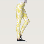 Strand Vibes Tropische Print Geel Wit Leggings (Rechts)