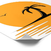 Strand Vibes Zomer Retro Zonsondergang Vakantie Poster (Hoek)