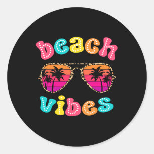 Strand Vibes Zomer Zonnebrillen Retro Schattige Me Ronde Sticker
