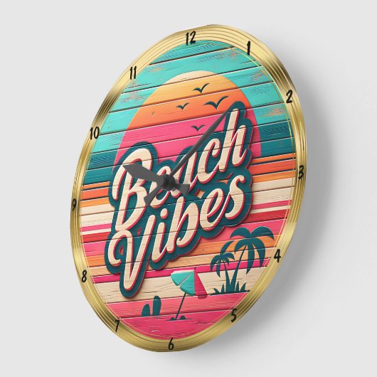 Strand Vibes Zonsondergang Tropische Horizon Grote Klok (Hoek)