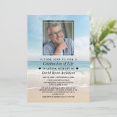 Strand viering van het leven Foto Funeral grafmonu Kaart (Staand voorkant)