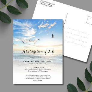 Strand viering van het leven herdenking briefkaart