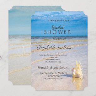 Strand Vlecht Schelp Bruiloft Bruidsfeest Kaart