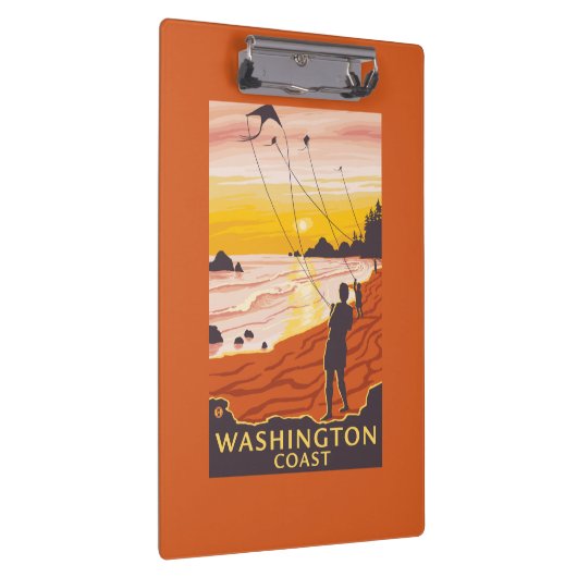 Strand & Vliegers - de Kust van Washington Klembord (Rechts)