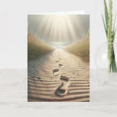 Strand Voetafdrukken en Sunbeams Verjaardag Kaart (Voorkant)