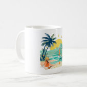 Strand voor een rustige zomer koffiemok (Voorkant links)
