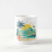 Strand voor een rustige zomer koffiemok (Center)