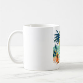 Strand voor een rustige zomer koffiemok