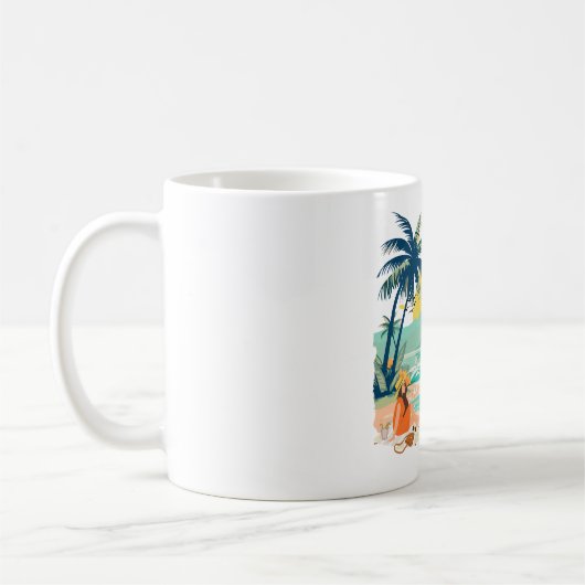 Strand voor een rustige zomer koffiemok (Links)