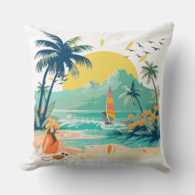 Strand voor een rustige zomer kussen (Voorkant)