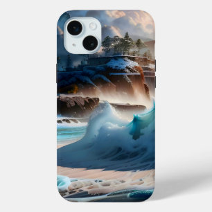 Strand voor oceaan golven landschap 1 iPhone 15 mini hoesje