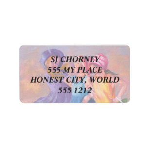 STRAND VRIENDINNEN ADRESETIKETTEN ETIKET