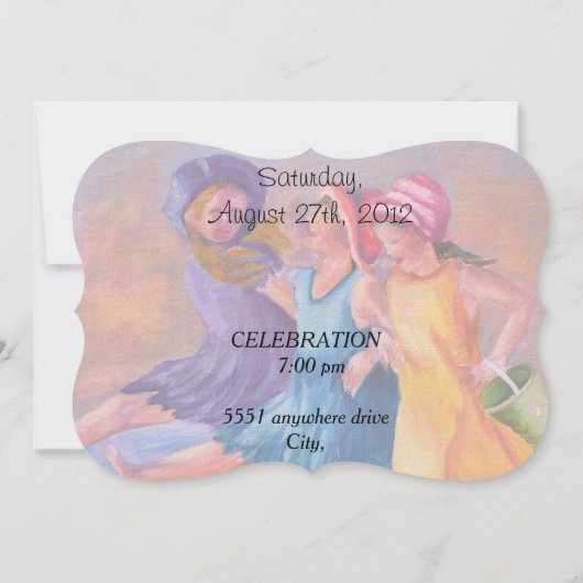 STRAND VRIENDINNEN  KAART (Achterkant)