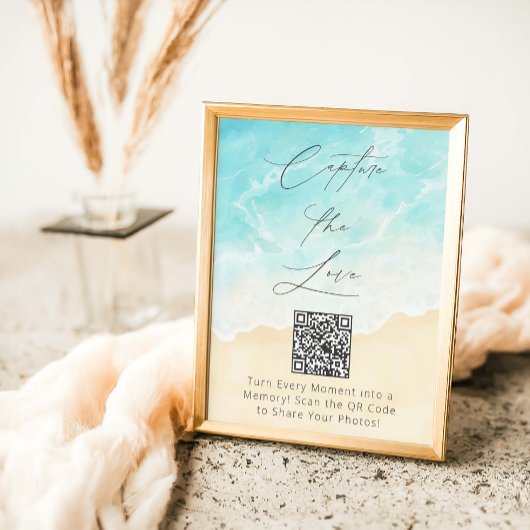 Strand Vrijgezellenfeest Capture The Love Hashtag Poster