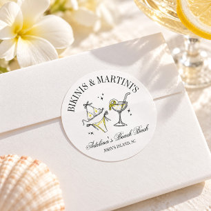 Strand vrijgezellenfeest favoriete sociale club ronde sticker