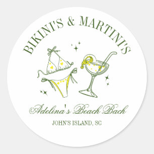 Strand vrijgezellenfeest favoriete sociale club  ronde sticker