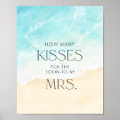 Strand Vrijgezellenfeest Hoeveel kussen Poster (Voorkant)