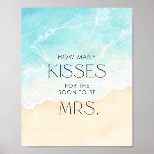 Strand Vrijgezellenfeest Hoeveel kussen Poster (Voorkant)